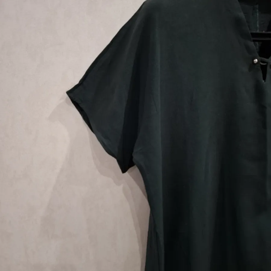 شومیز سبز استین سه ربع