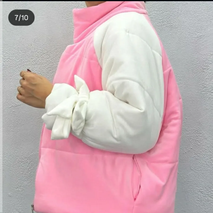 کاپشن  تدی صورتی پاپیونی