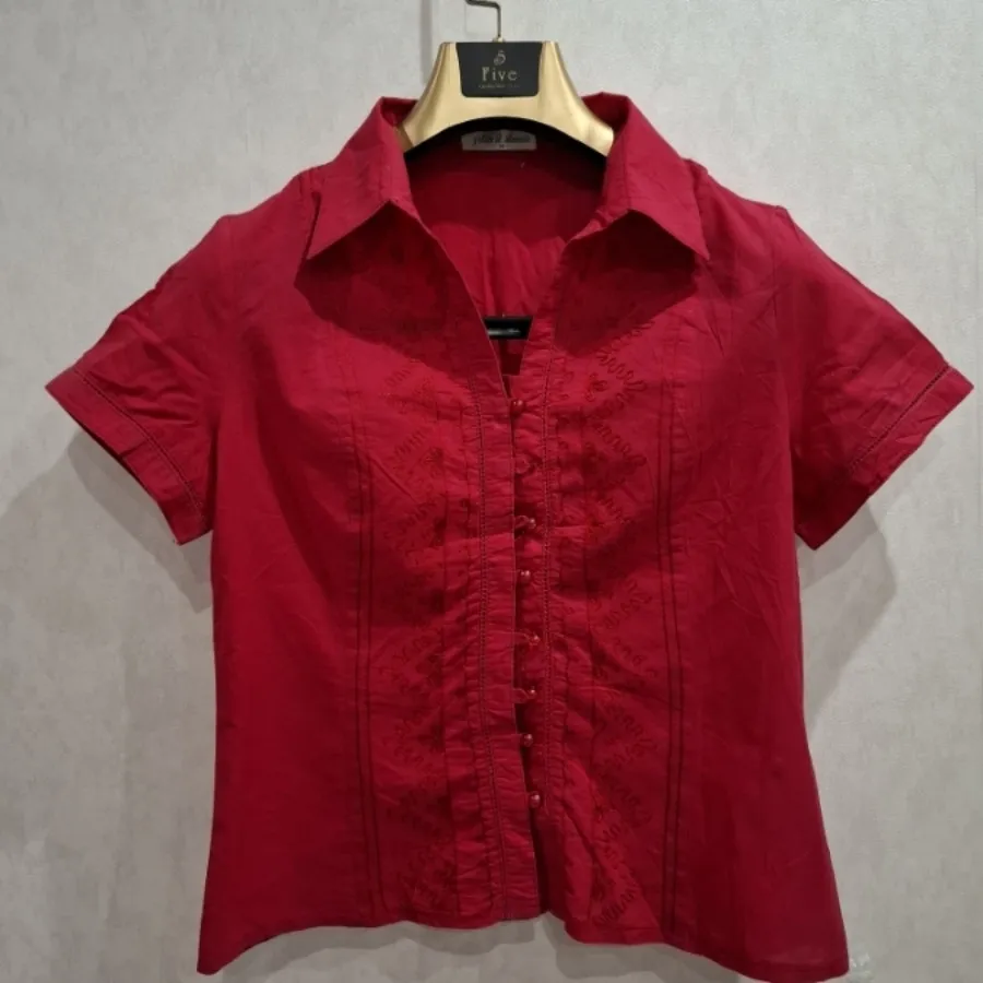 شومیز قرمز گلدوزی