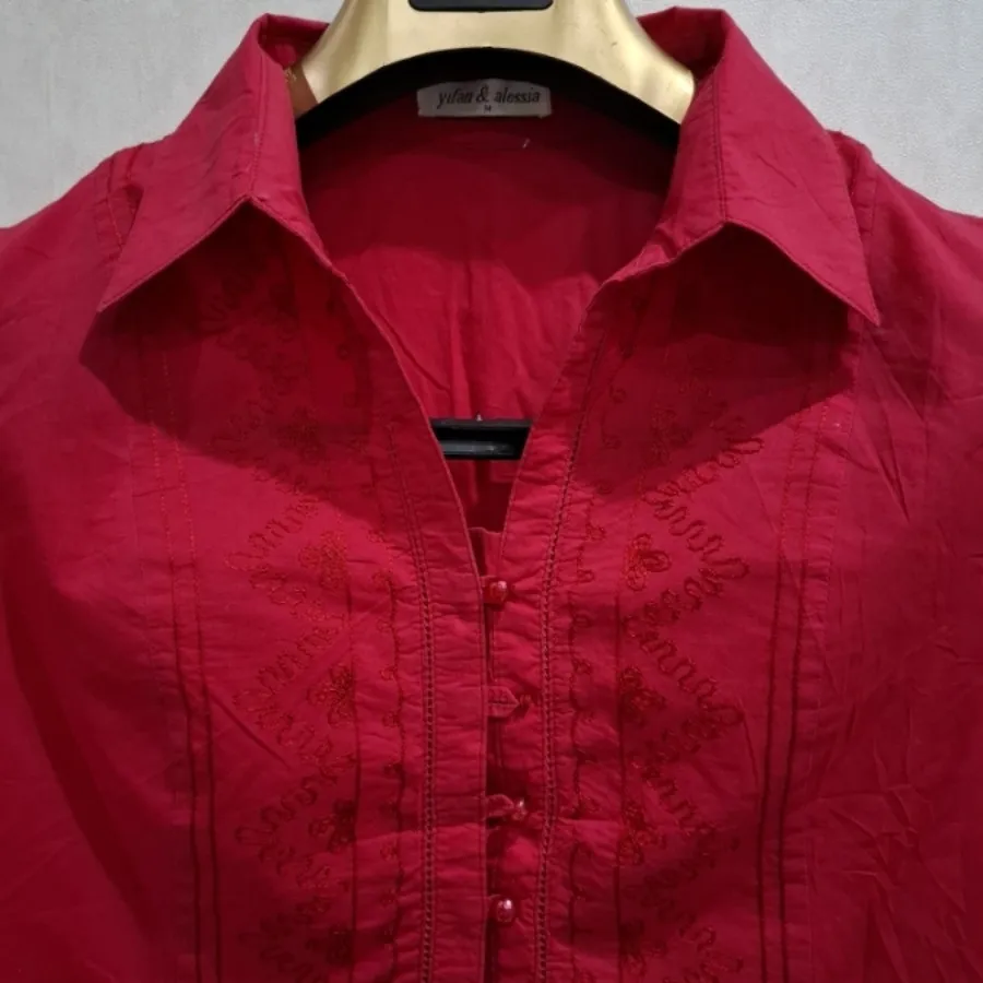 شومیز قرمز گلدوزی