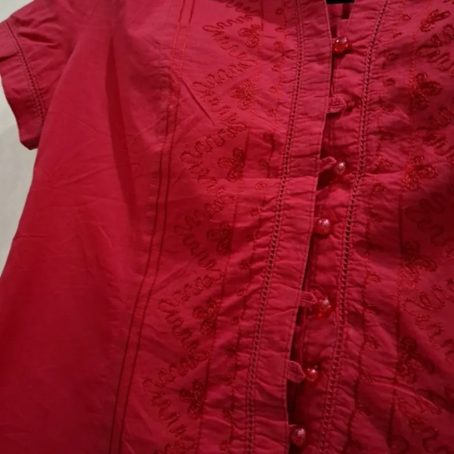 شومیز قرمز گلدوزی