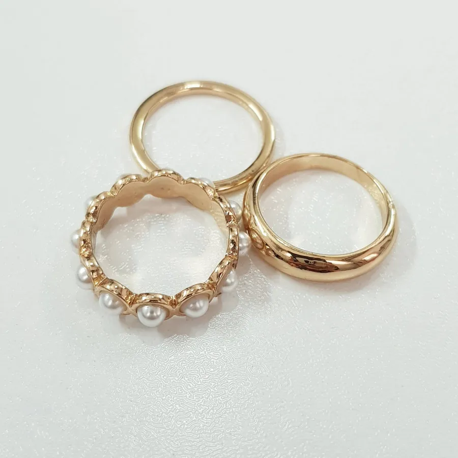 پک انگشتر مرواریدی و ساده