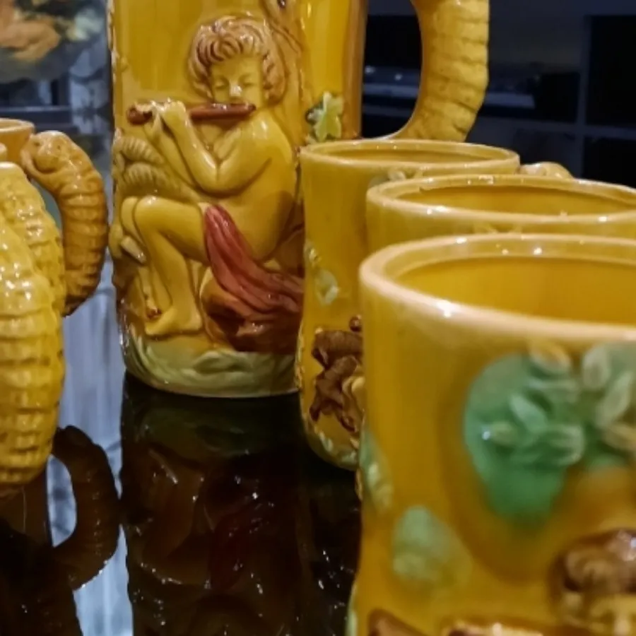 پارچ و لیوان سرامیکی قدیم