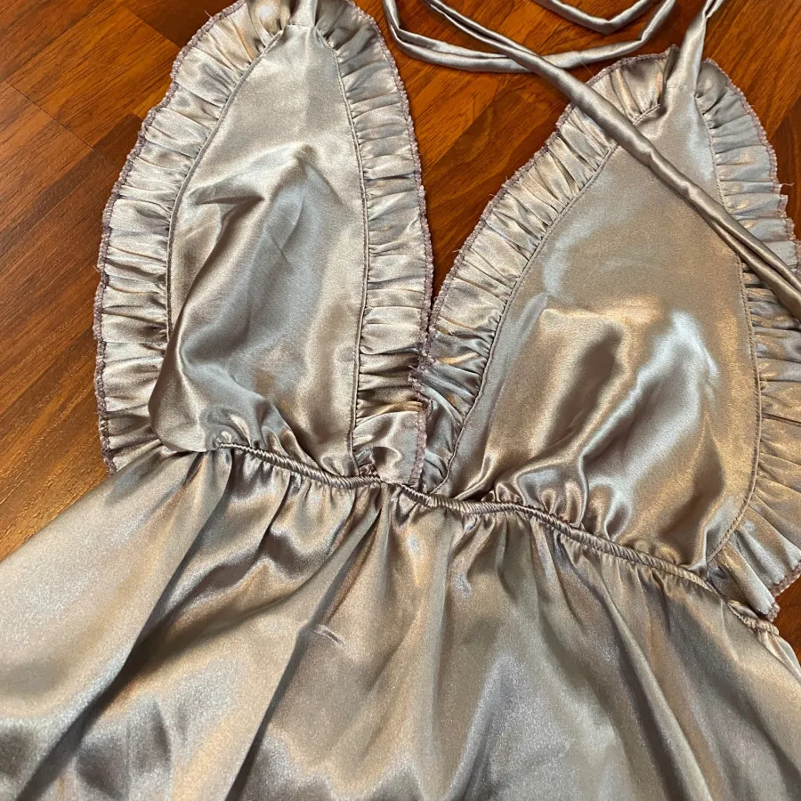 لباس خواب ساتن خاکی رنگ