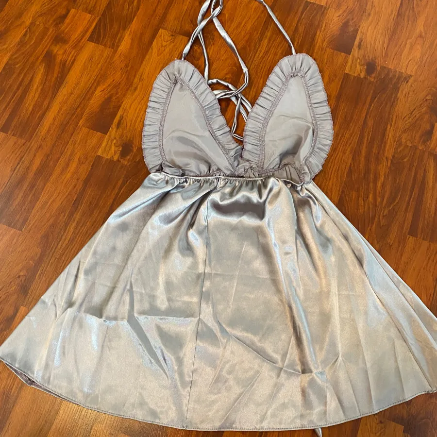 لباس خواب ساتن خاکی رنگ