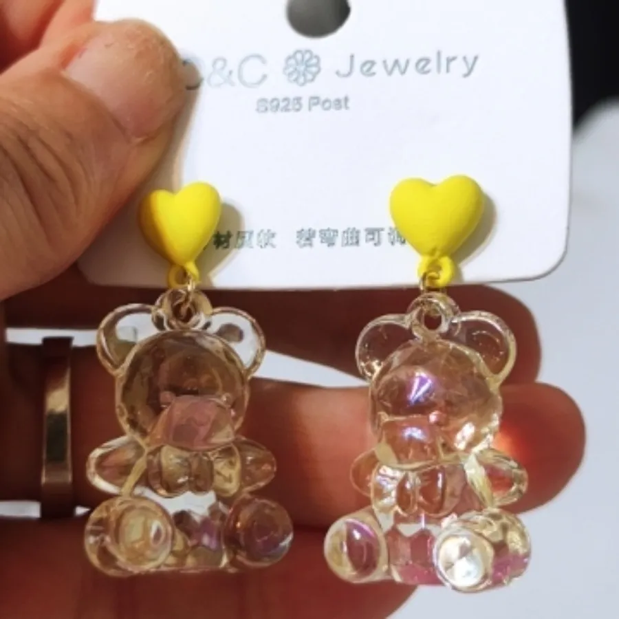 گوشواره پاندا با میخ نقره