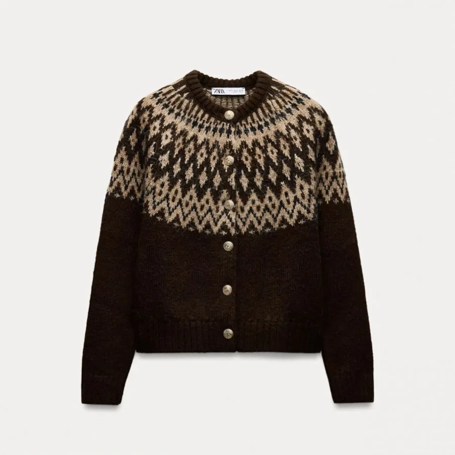 بافتنی قهوه ای ZARA