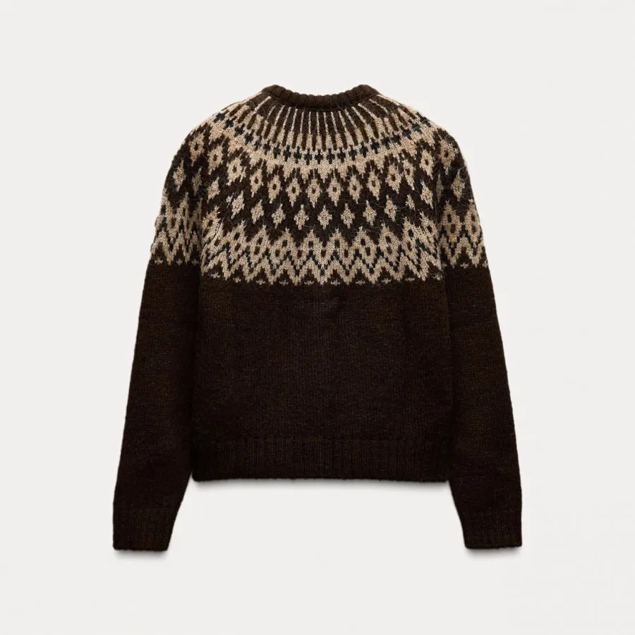 بافتنی قهوه ای ZARA