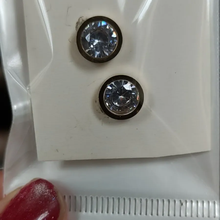 گوشواره تک نگین  استیل