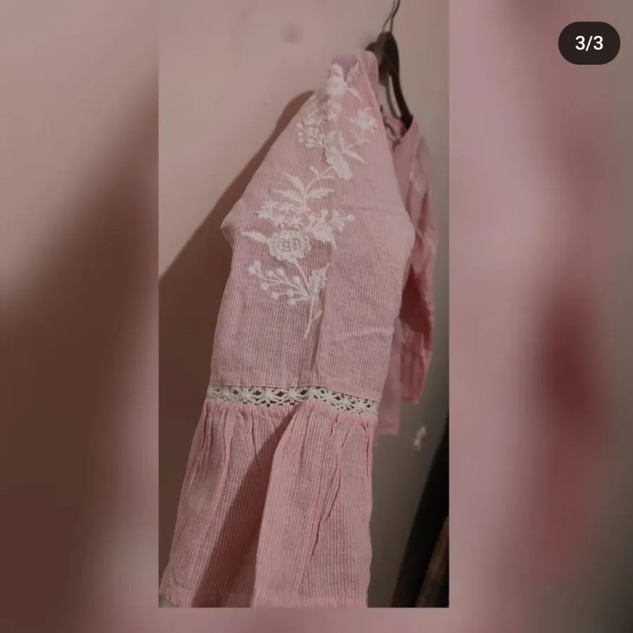 شومیز صورتی راه راه