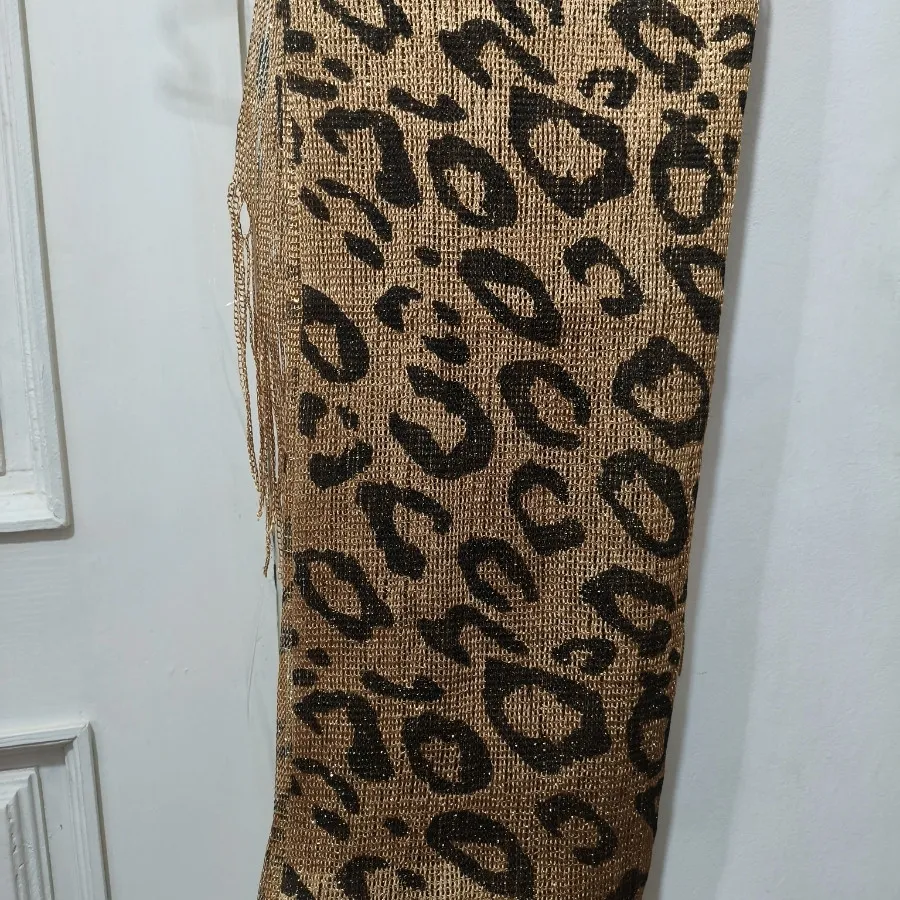 شال پلنگی طلایی مشکی