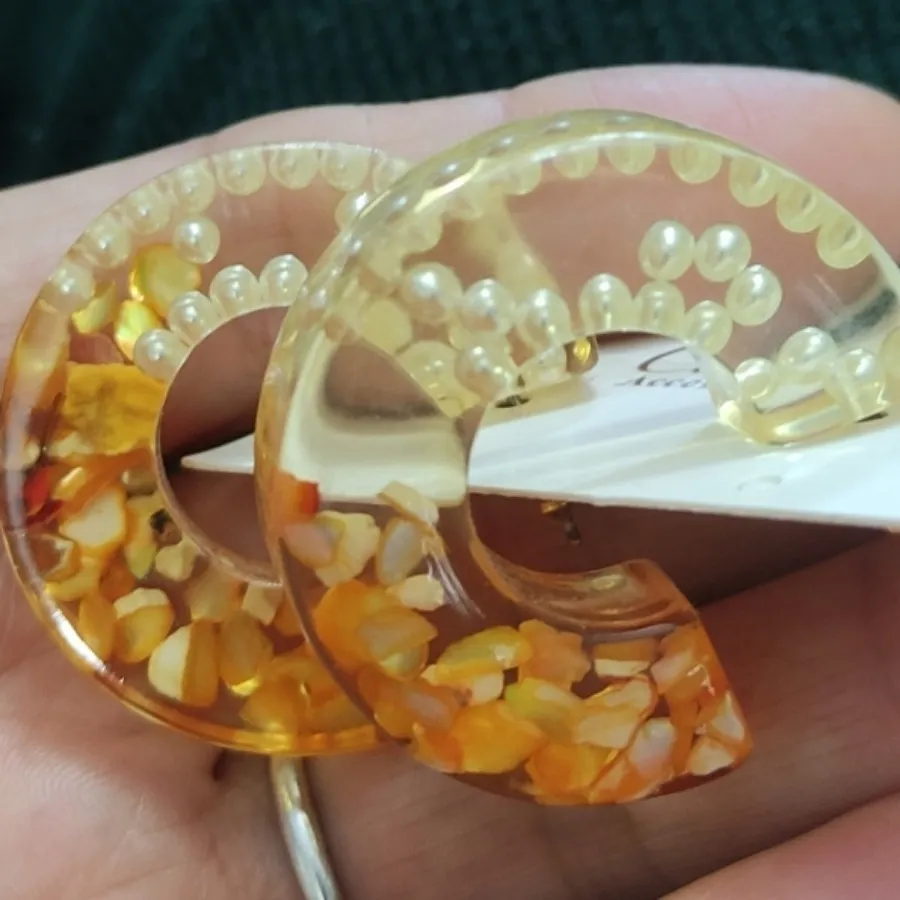 گوشواره رزین مروارید وصدف