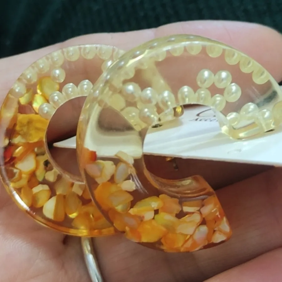 گوشواره رزین مروارید وصدف