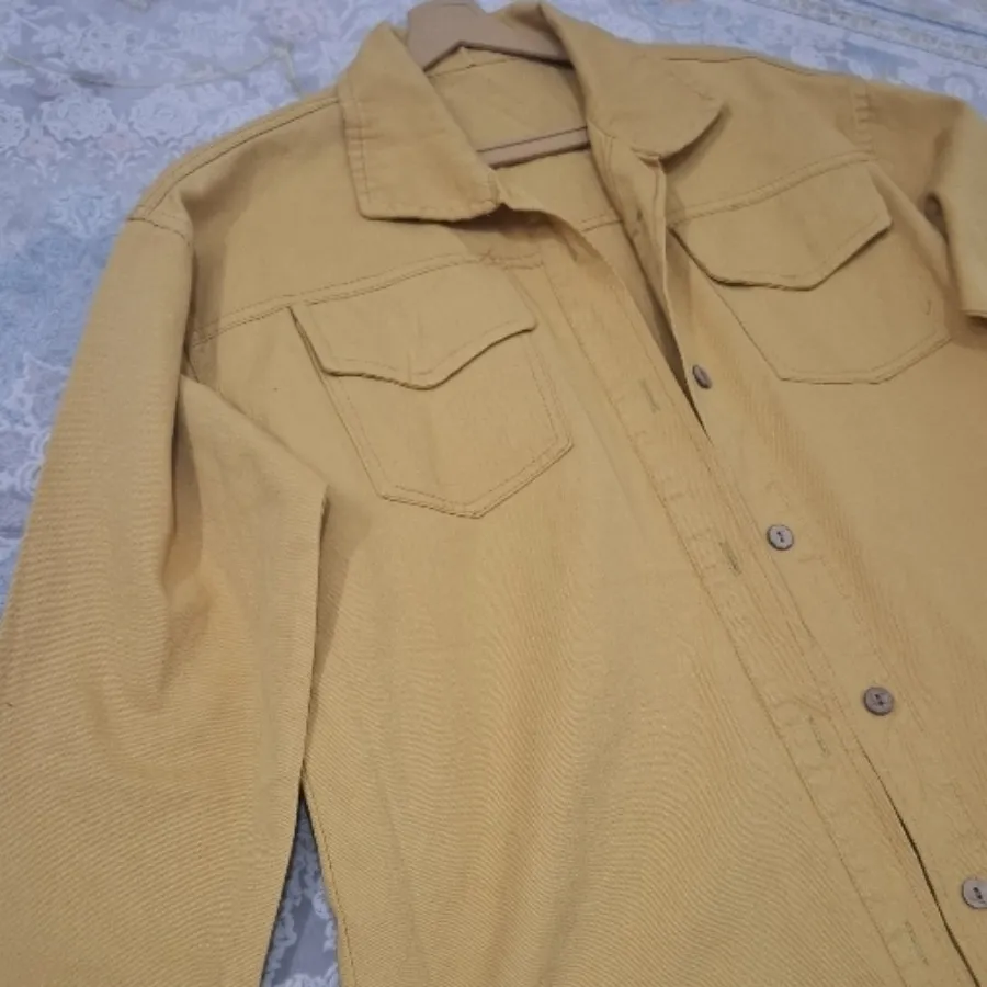 کت کتان خردلی