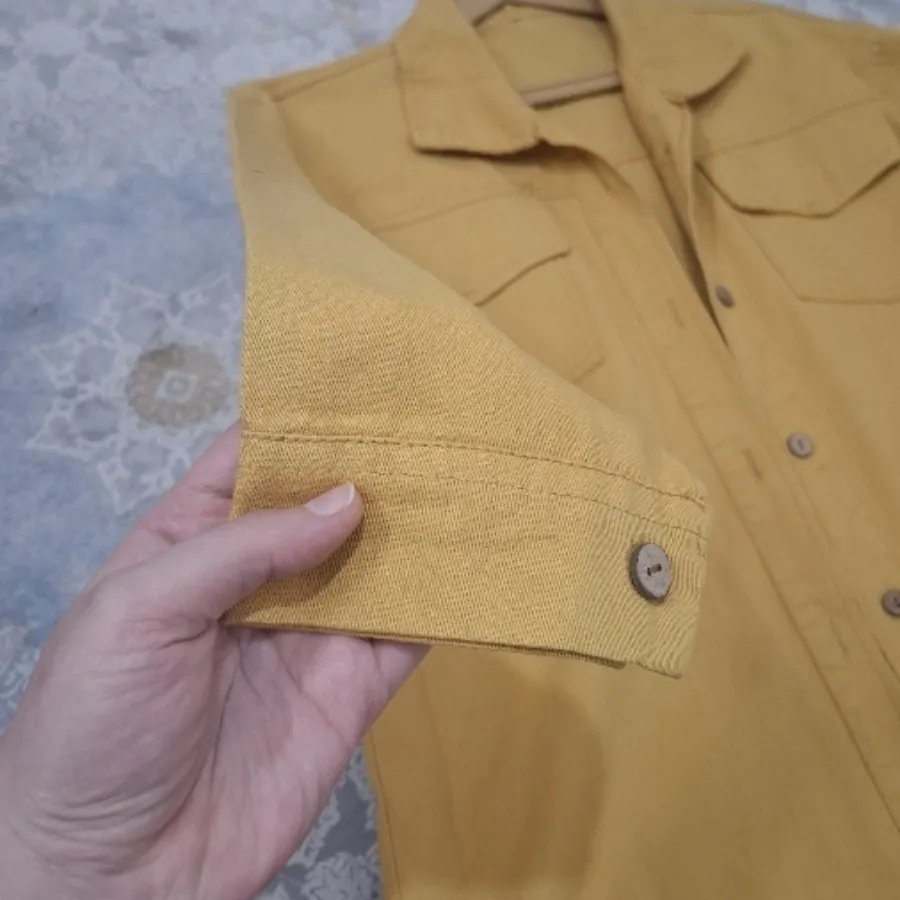 کت کتان خردلی