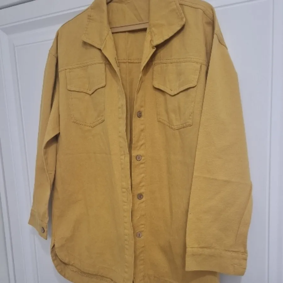 کت کتان خردلی