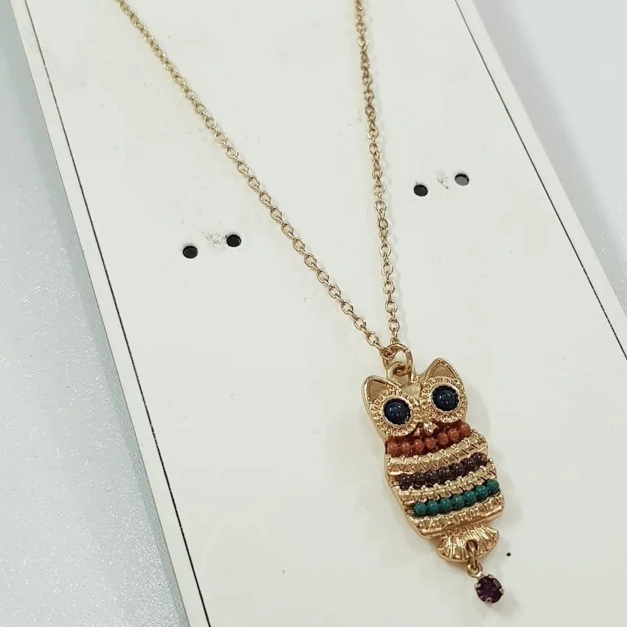 گردنبند رولباسی آویز جغد