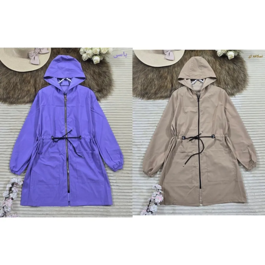 مانتو بارانی کلاهدار