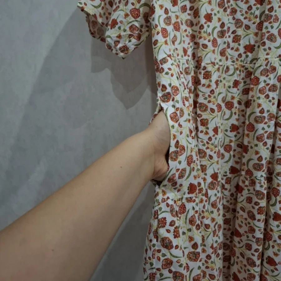 پیراهن بلند فانتزی گل ریز