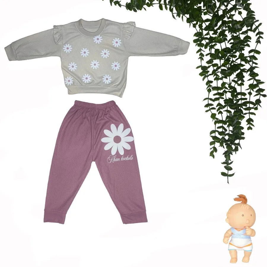 بلوز شلوار طرح بابونه