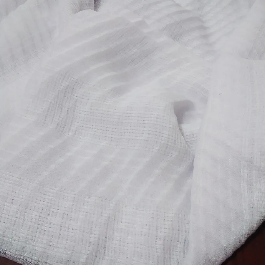 شال نخی پلیسه سفید