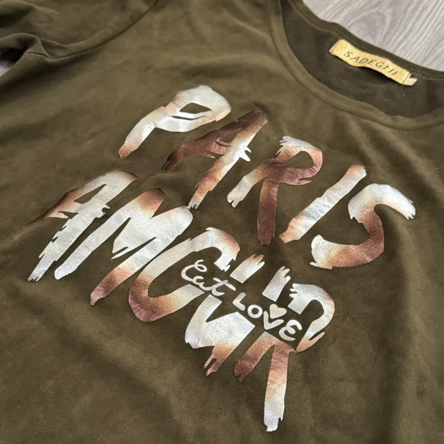 بلوز مخمل سوییت یشمی