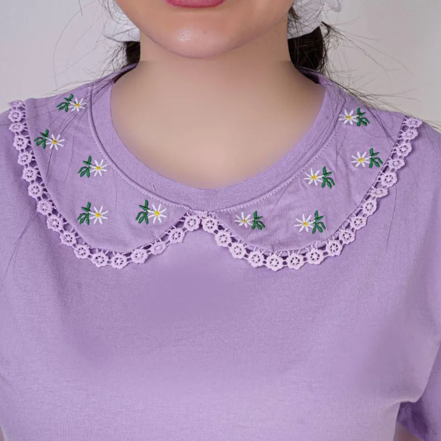 تیشرت گلدوزی یقه ب ب