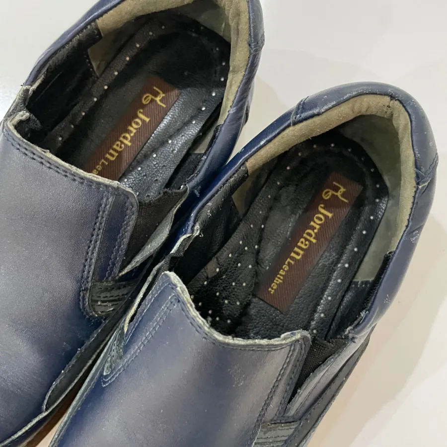 کفش چرم سرمه ای طبی 38