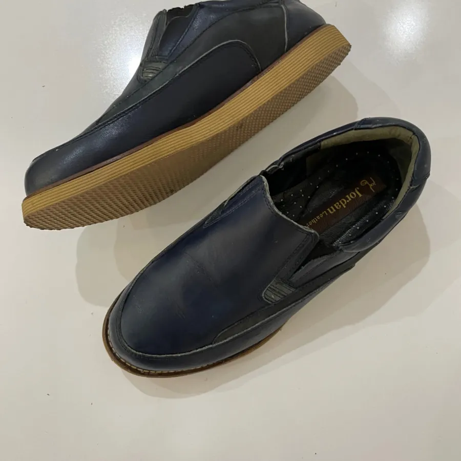 کفش چرم سرمه ای طبی 38