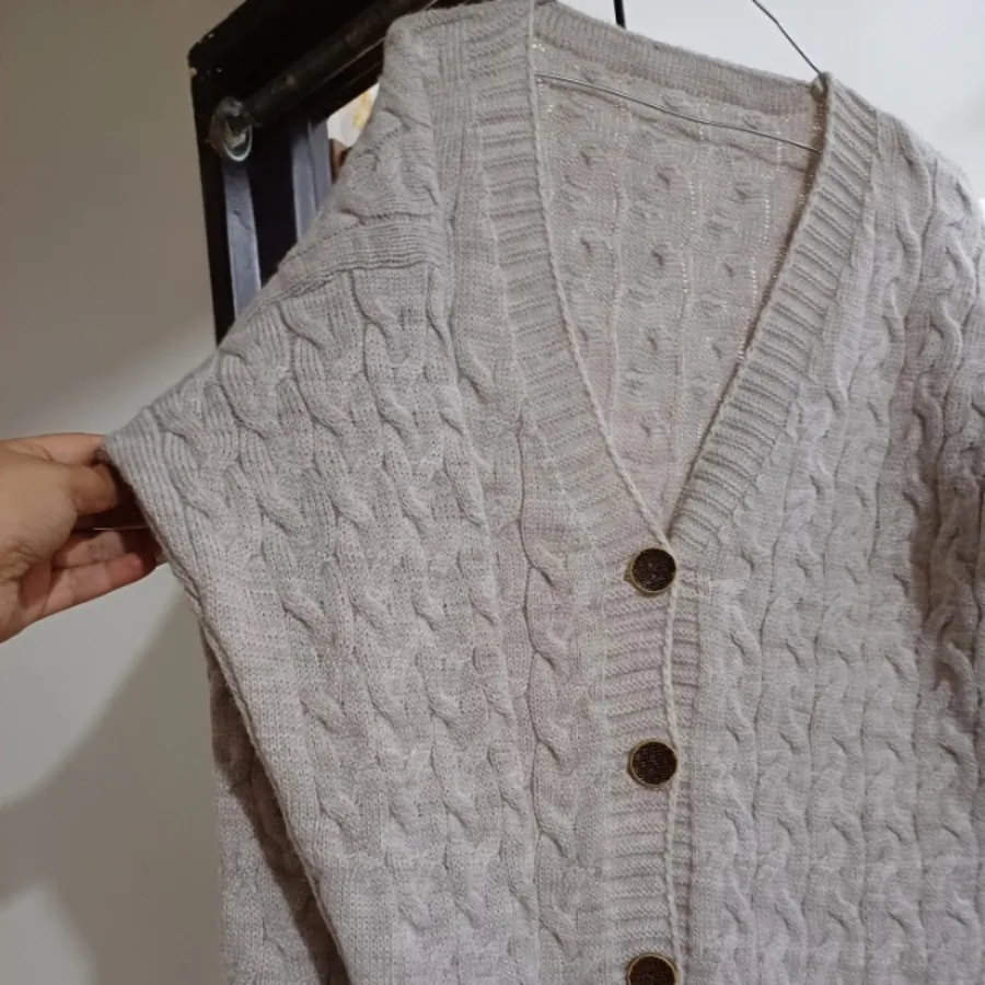 کت بافت دکمه دار