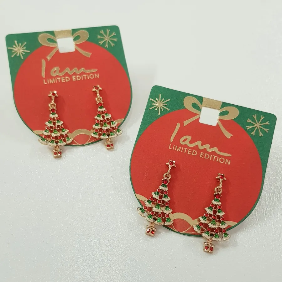 گوشواره درخت کریسمس نگین