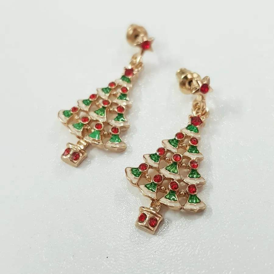 گوشواره درخت کریسمس نگین