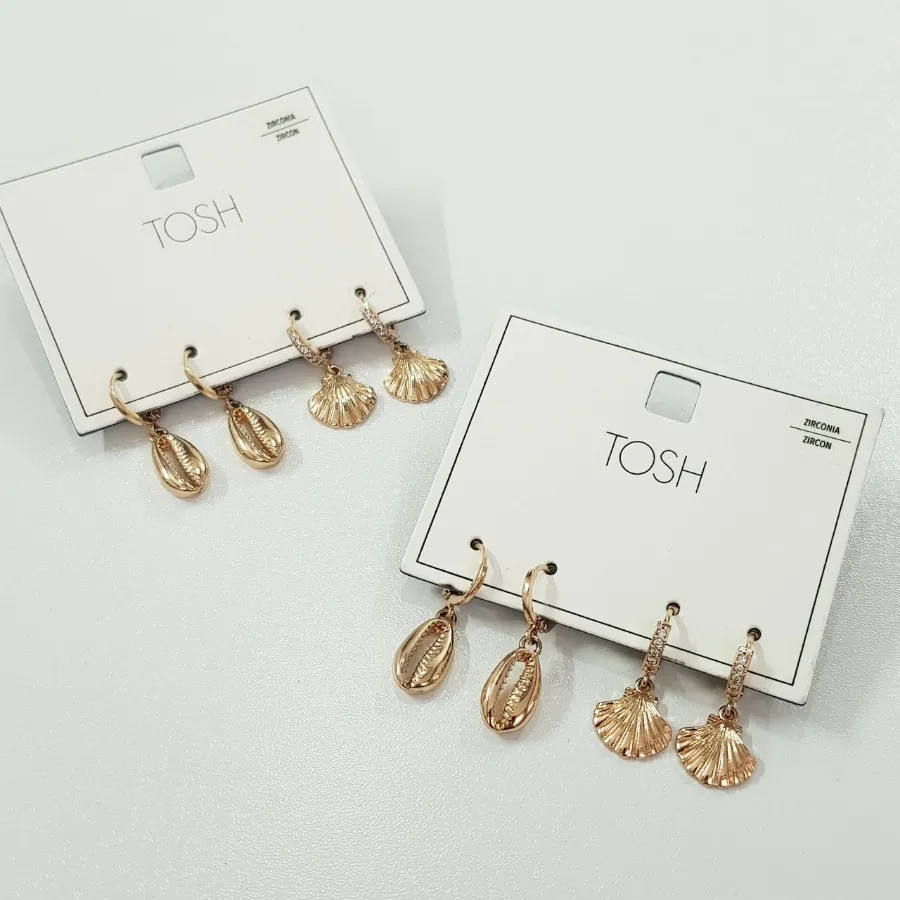 پک دو جفتی گوشواره طلایی