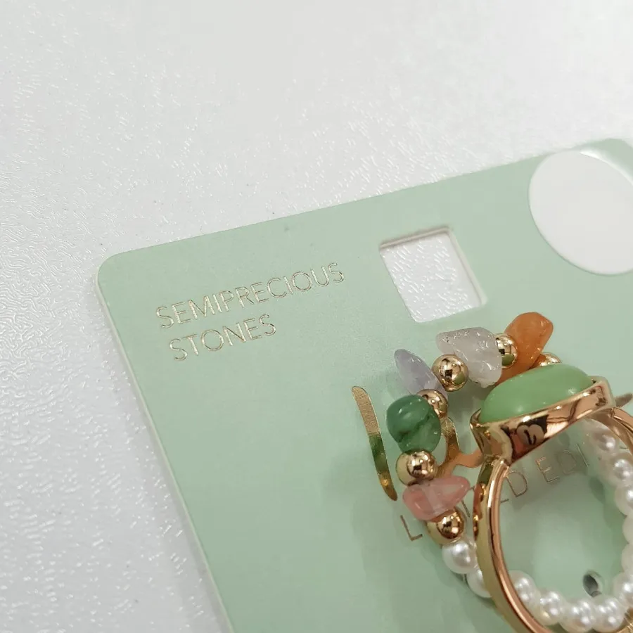 پک انگشتر کار شده با سنگ