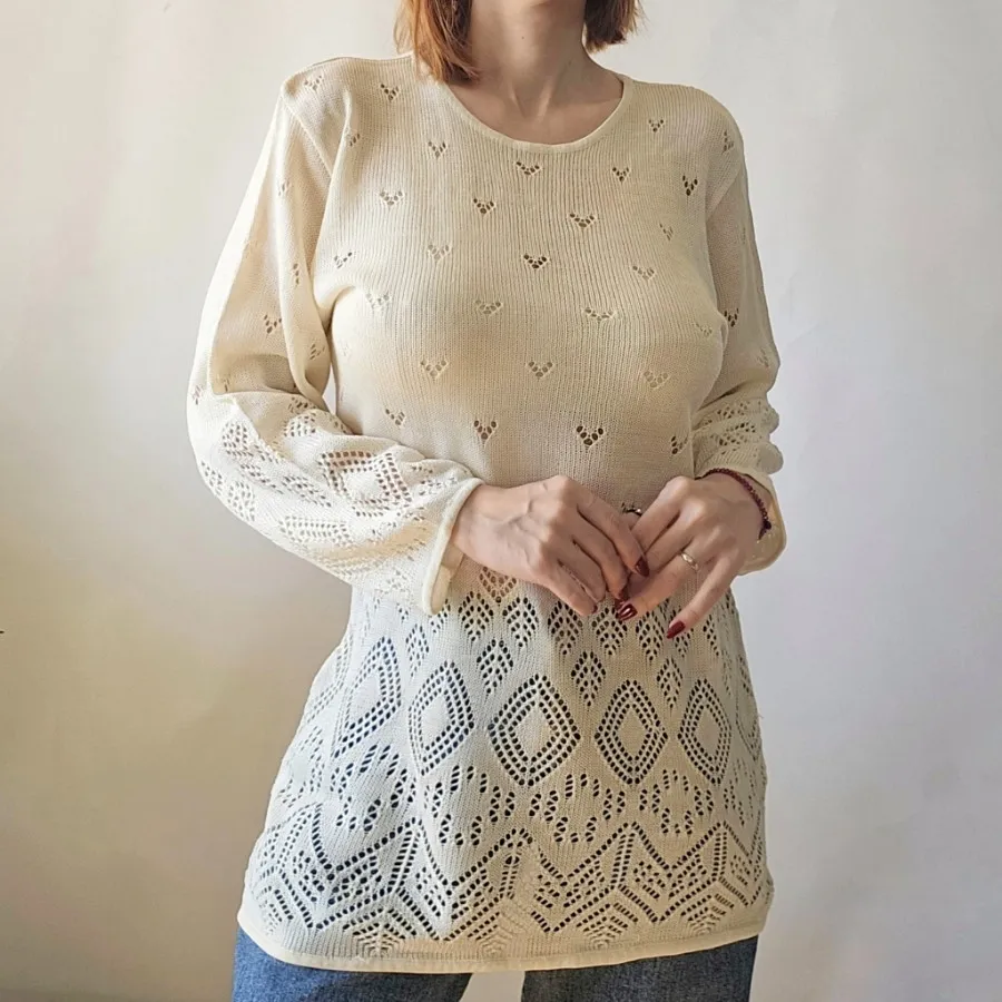 تونیک طرح قلاب بافی خارجی