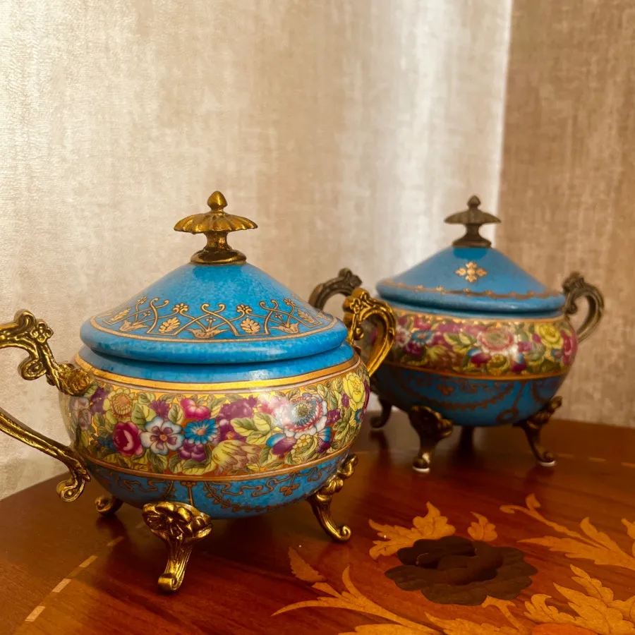 جفت قندان آنتیک چینی برنز