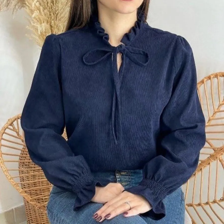 شومیز مخمل کبریتی