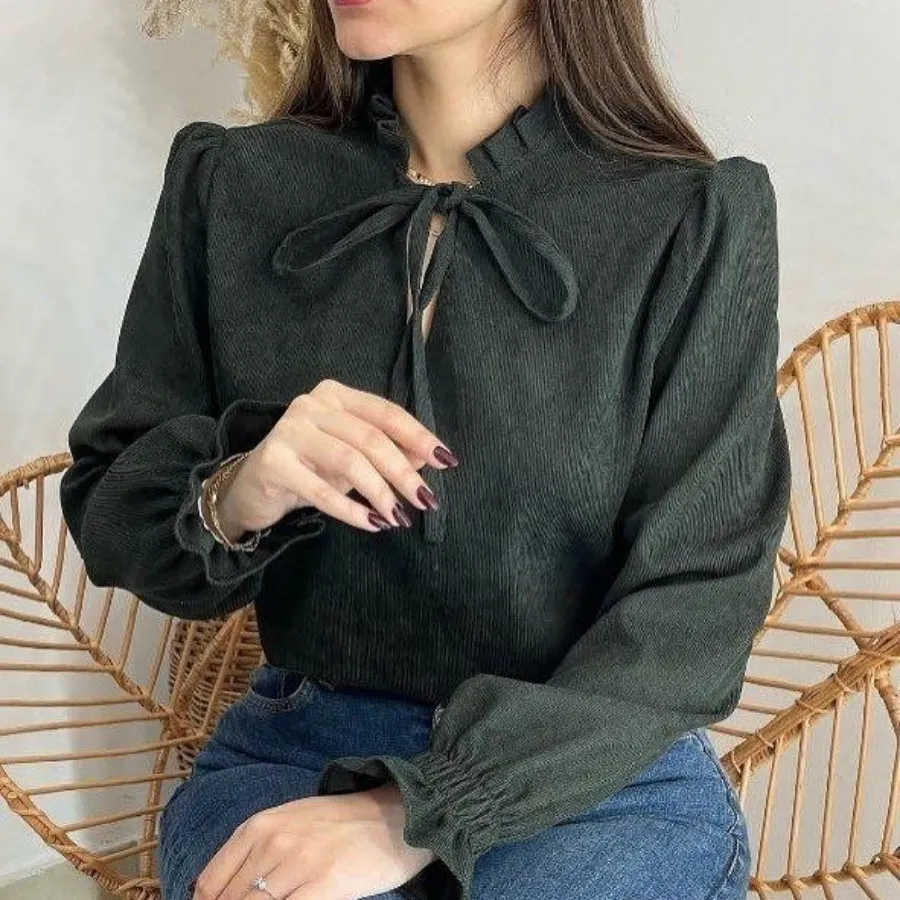 شومیز مخمل کبریتی