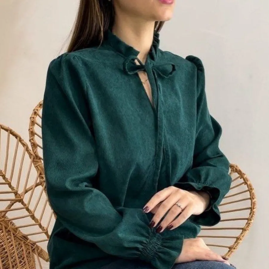 شومیز مخمل کبریتی