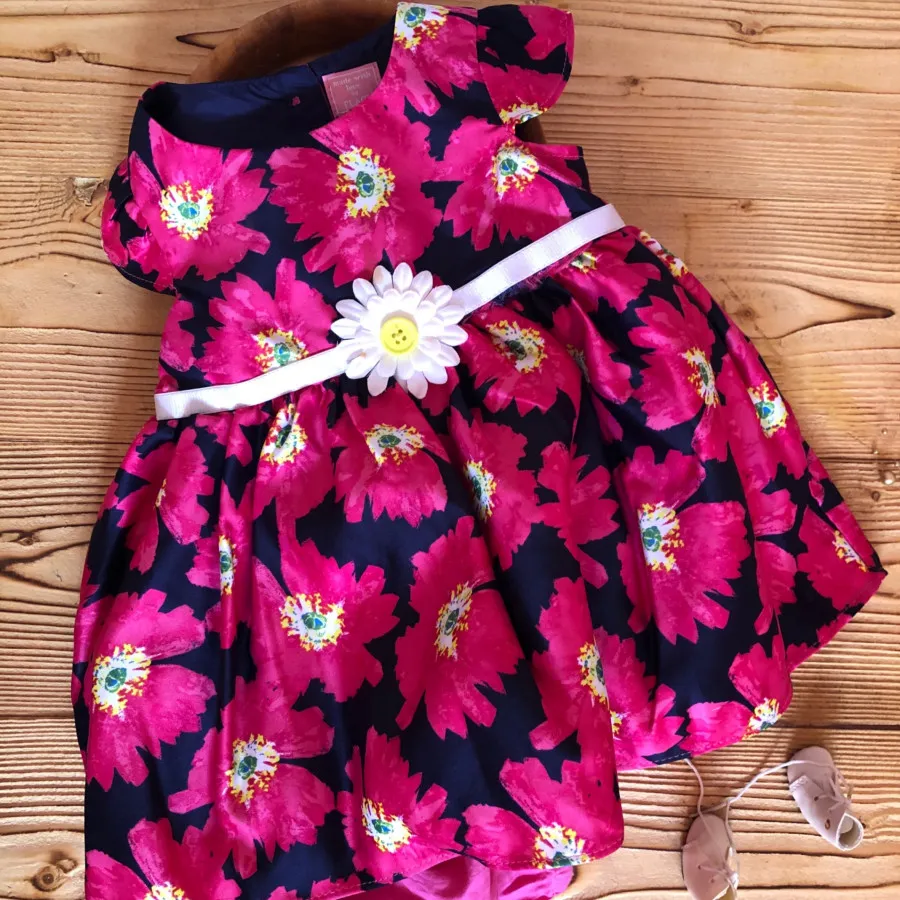 پیراهن گلی سرخابی خوشگل