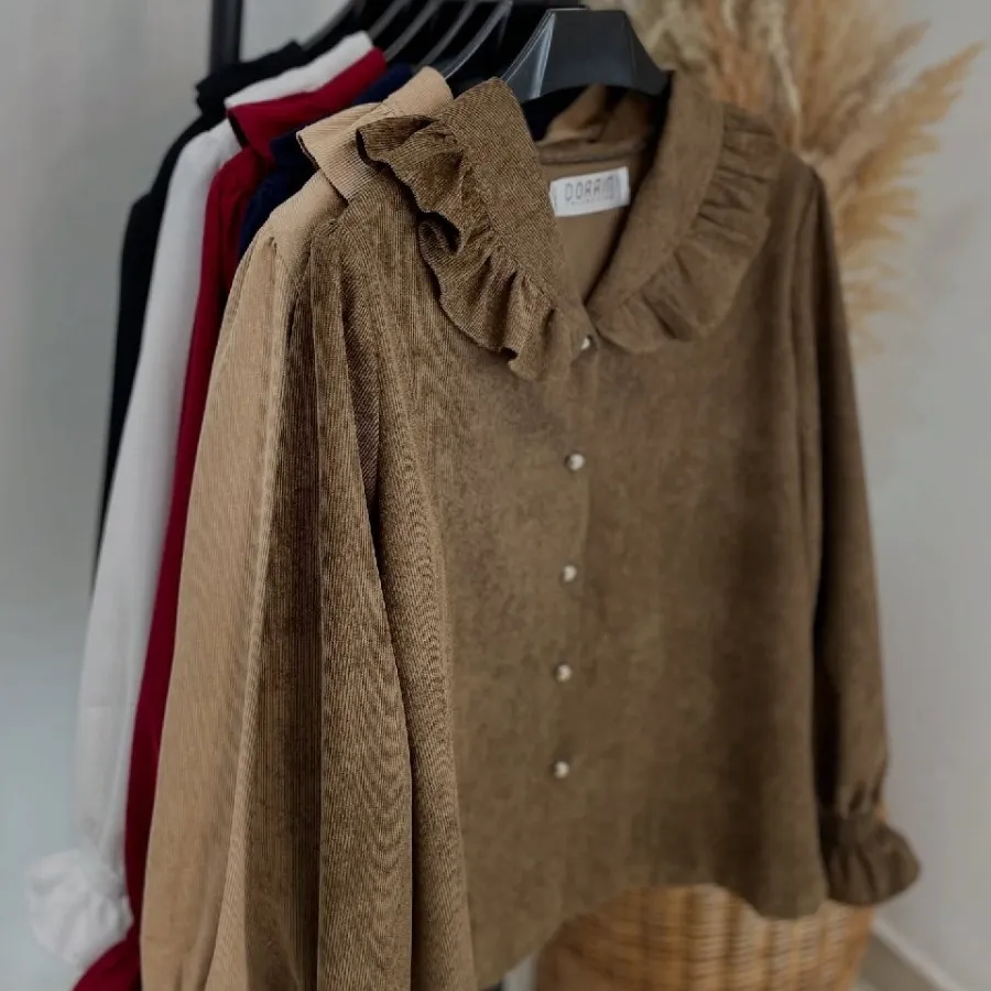 شومیز مخمل کبریتی