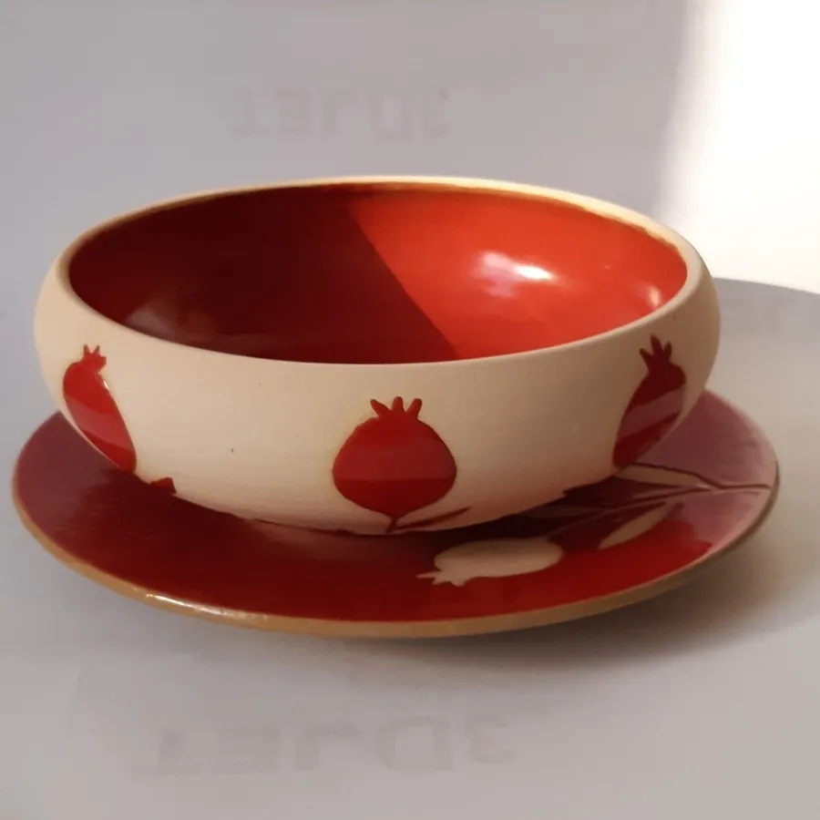 کاسه و بشقاب یلدا انار