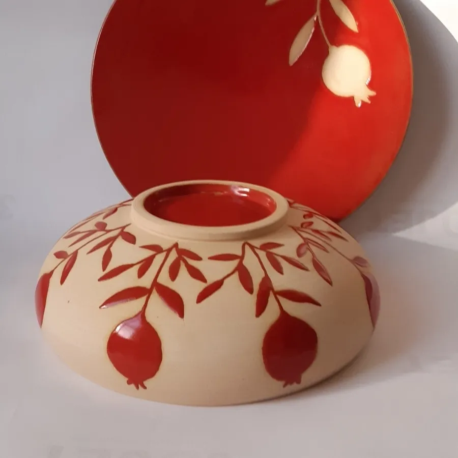 کاسه و بشقاب یلدا انار