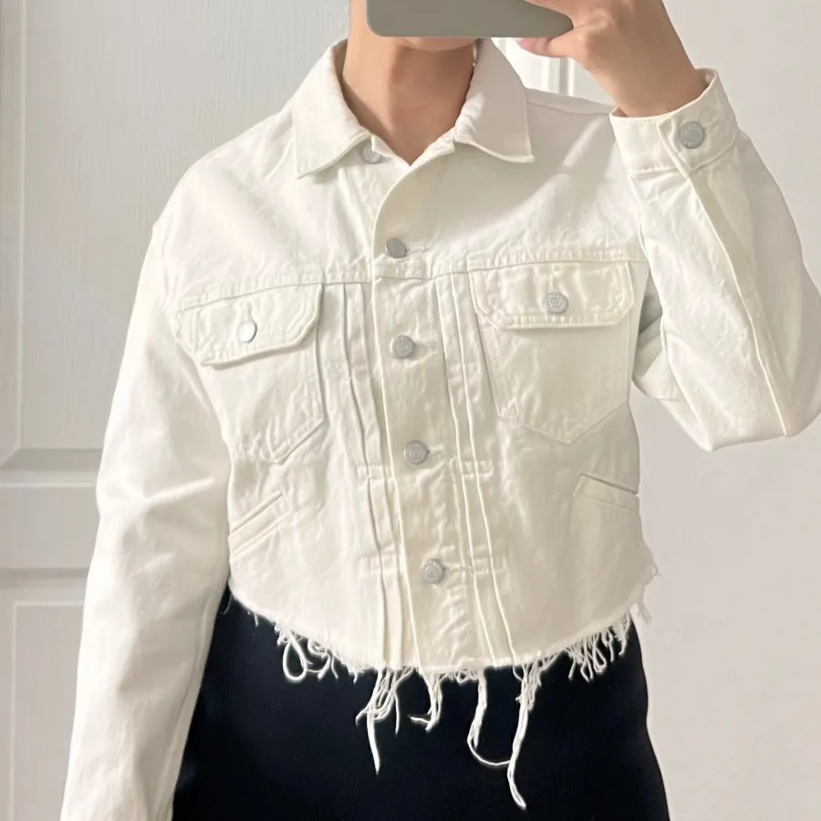 کت کراپ جین سفید