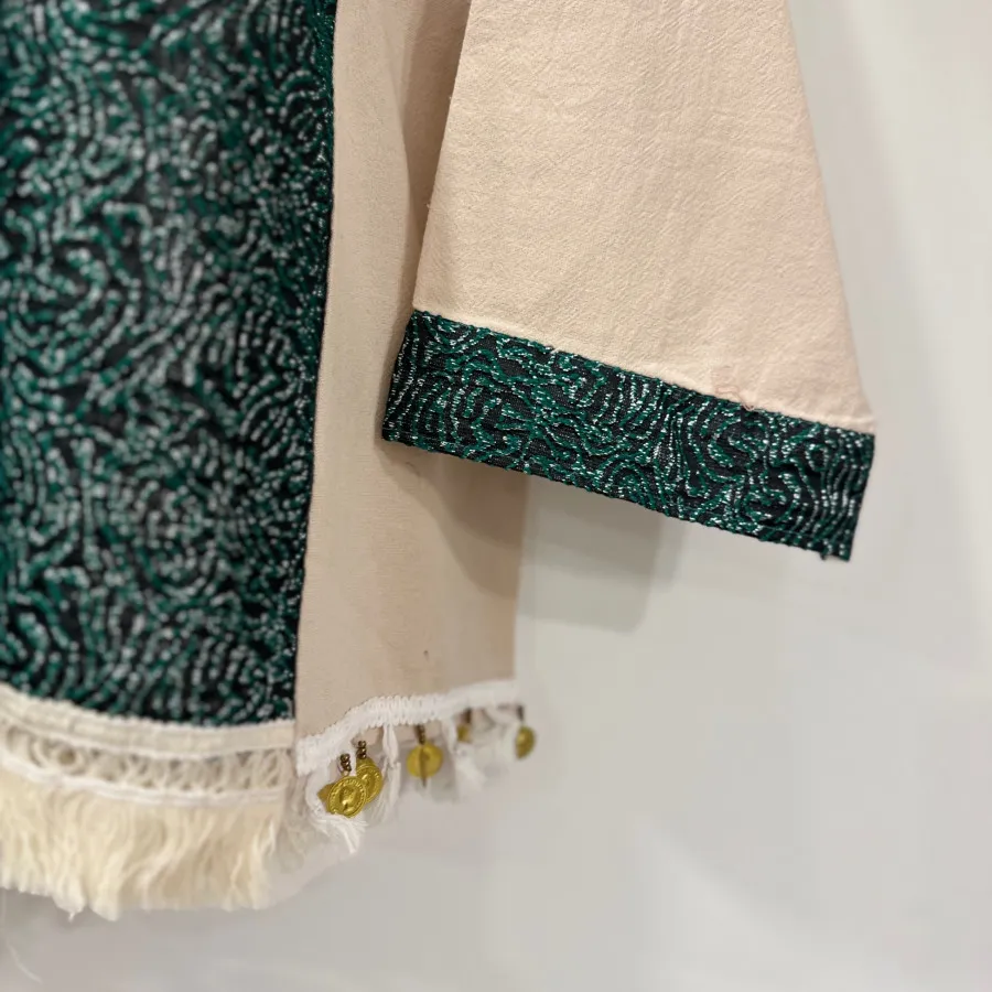 بلوز سبز و کرم