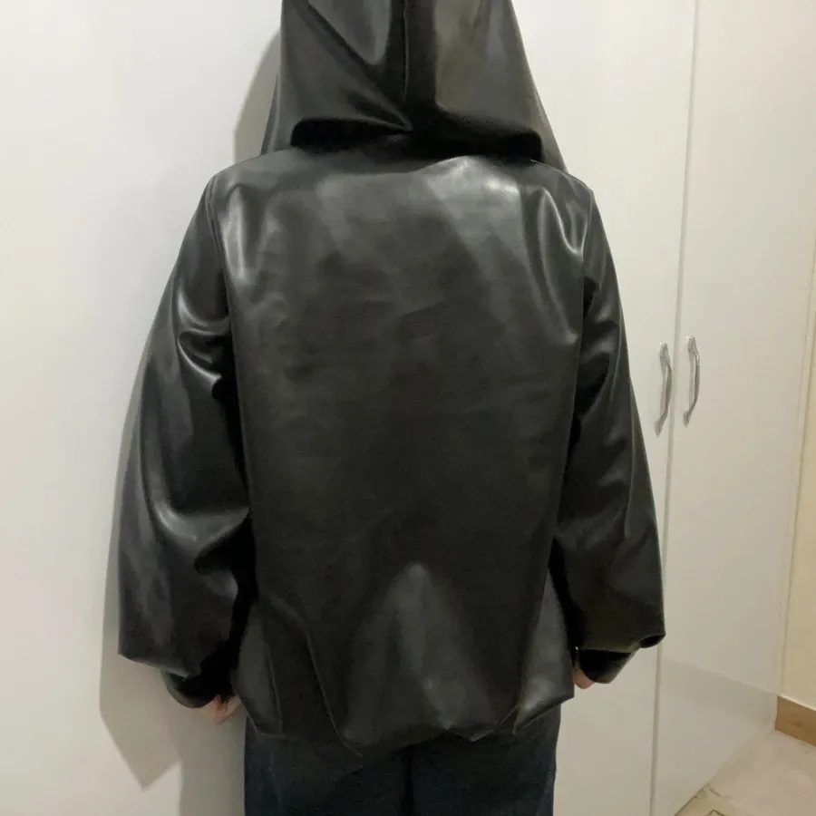 جکت چرم کلاهدار