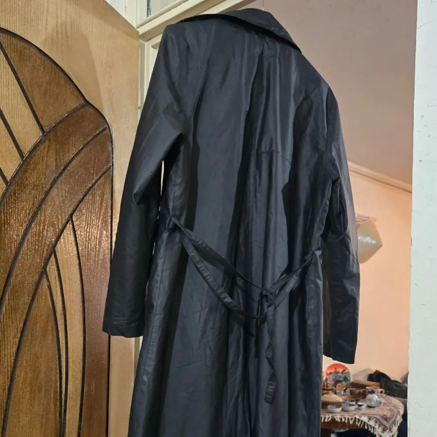 پالتو چرم مشکی بلند زنانه