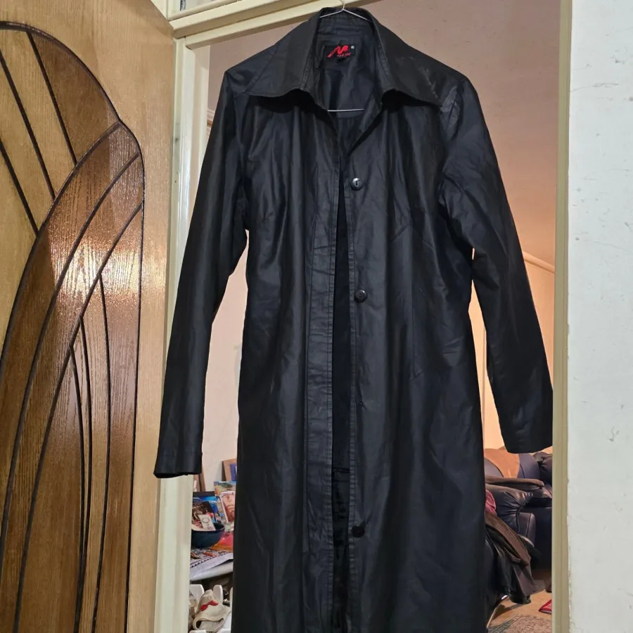 پالتو چرم مشکی بلند زنانه