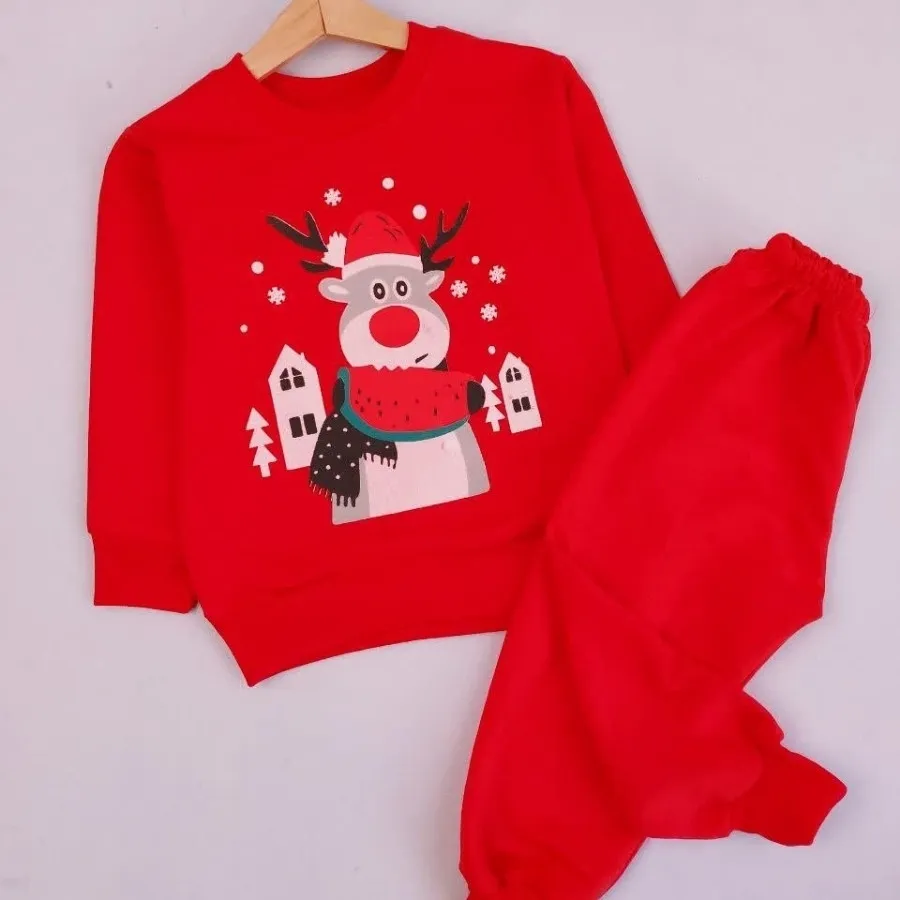 بلوز شلوار قرمز چاپدار در