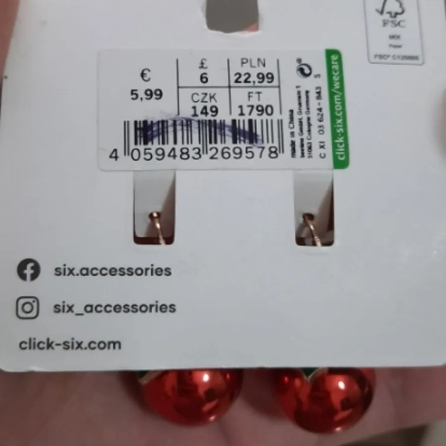 گوشواره کریسمسی برند  SIX